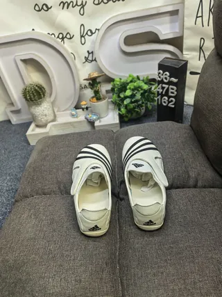 Adidas Black White Slip-On Leather Upper Loafer 18