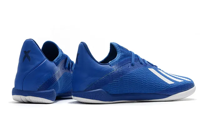 Adidas नीला काला बुनाई ऊपरी तीन पट्टियाँ इनडोर सॉकर जूते 12