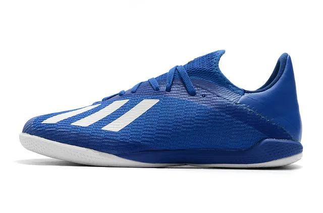 Adidas नीला काला बुनाई ऊपरी तीन पट्टियाँ इनडोर सॉकर जूते 15