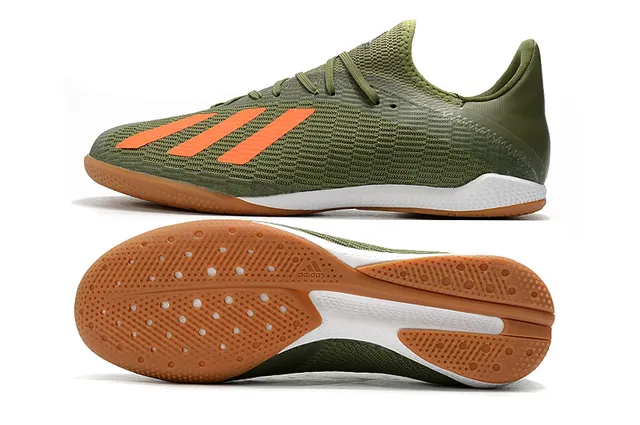 Adidas नीला काला बुनाई ऊपरी तीन पट्टियाँ इनडोर सॉकर जूते 24