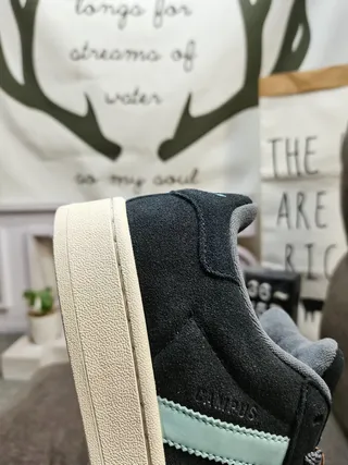 Adidas Blue Black Suede Upper Three-Stripe Side Panel Lifestyle Sneakers 3