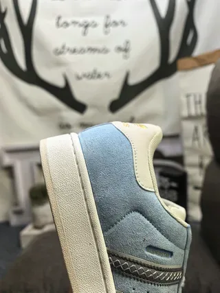 Adidas Blue Gray Shell-Toe Suede Upper Lifestyle Sneakers 3