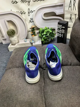 Adidas Blue Green Mesh Upper Three-Stripe Branding Running Shoes 8