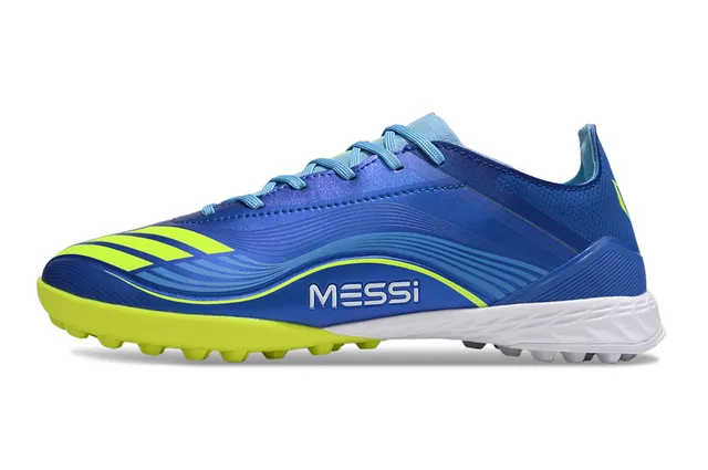 Adidas Azul  Amarelo  Baixo  Corte  Botina  Superior  Metálico  Gramado  Sapatos  Futebol 7