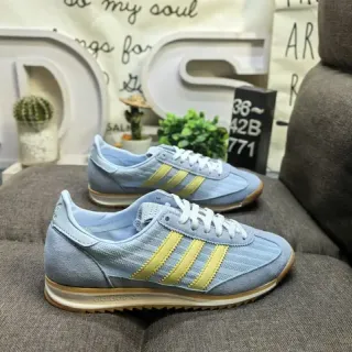 Adidas أزرق أصفر Retro Runner وجه علوي سويدي شبكي أحذية رياضية بنمط الحياة