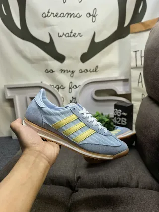 Adidas أزرق أصفر Retro Runner وجه علوي سويدي شبكي أحذية رياضية بنمط الحياة 5