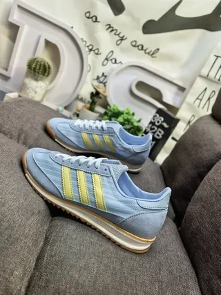 Adidas أزرق أصفر Retro Runner وجه علوي سويدي شبكي أحذية رياضية بنمط الحياة 7