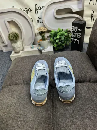 Adidas أزرق أصفر Retro Runner وجه علوي سويدي شبكي أحذية رياضية بنمط الحياة 8