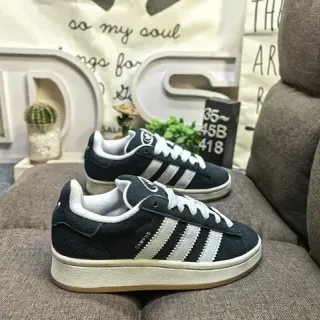 Adidas Campus حذاء رياضي أسود وأبيض للأسلوب الحياة
