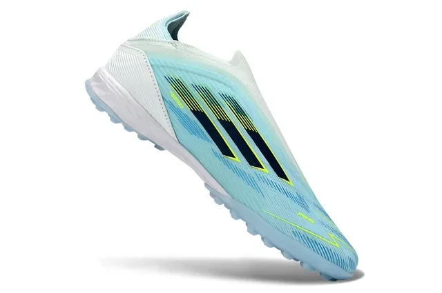 Adidas F50 Azul Blanco Col de Calcetín Ribeteado Upper Sintético Césped Zapatos de Fútbol 2