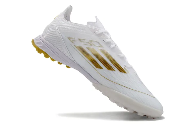 Adidas F50 Speedweb सफेद स्वर्ण कृत्रिम घास फुटबॉल जूते 2