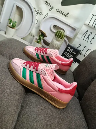 Adidas Gazelle গোলাপি সবুজ লাল গাম লাইফস্টাইল স্নিকার্স 7