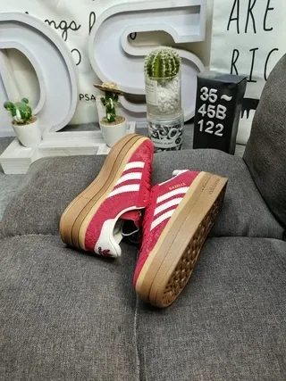 Adidas Gazelle Platform Tênis Lifestyle vermelho com Snake-Embossed 6