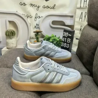 Adidas أحذية رياضية lifestyle رمادي وبني low-top سولة gum