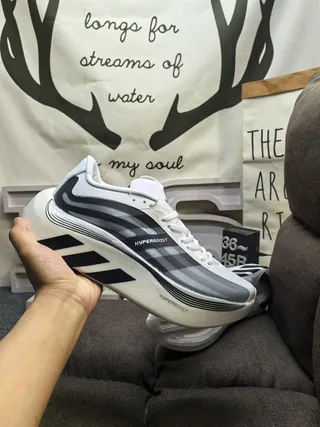Adidas Hyperboost White Gray Black Running Shoes 5