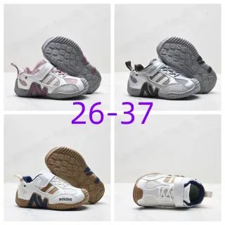 أديداس أطفال أبيض وردي رمادي Velcro حزام أحذية رياضية