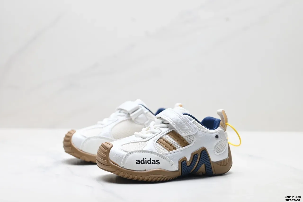 Adidas Crianças Branco Rosa Cinza Velcro Alça Tênis 3