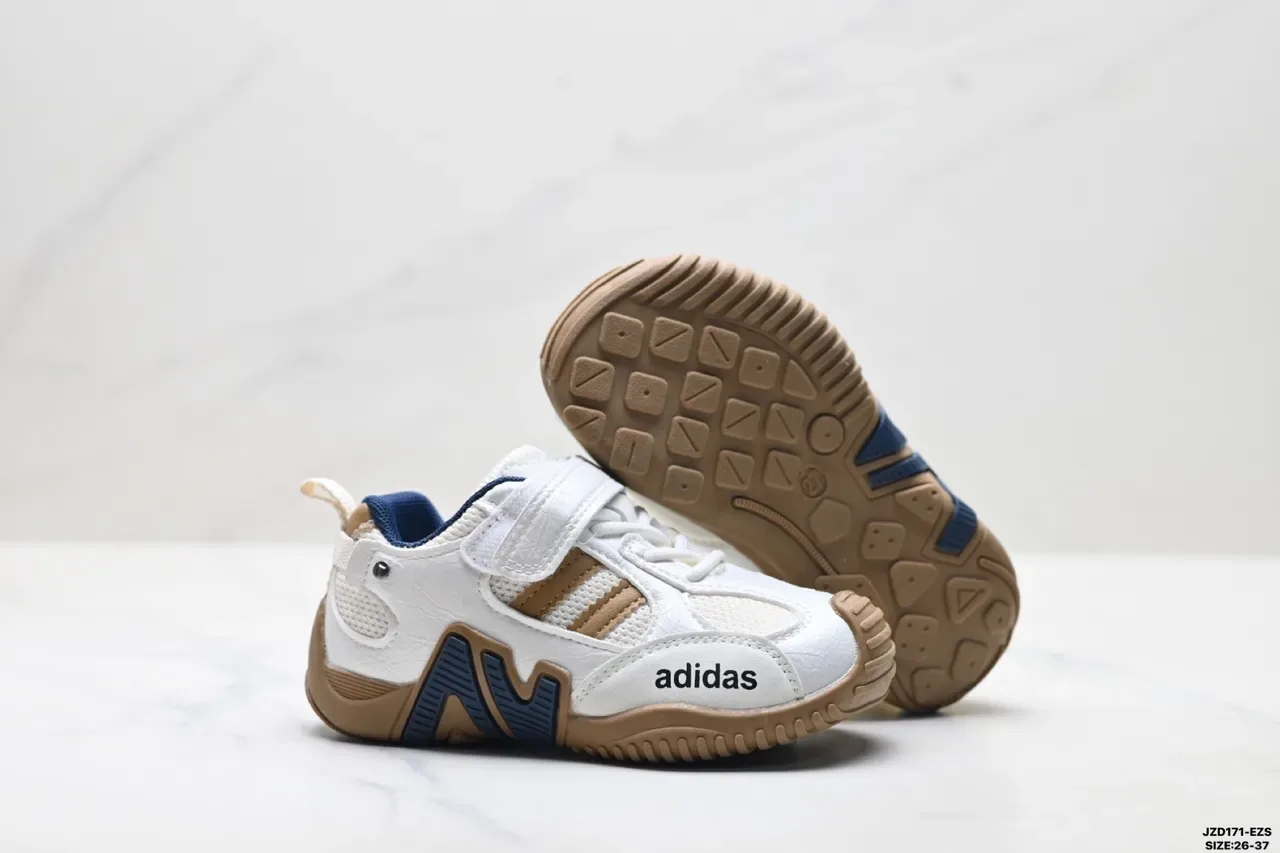 Adidas Crianças Branco Rosa Cinza Velcro Alça Tênis 4