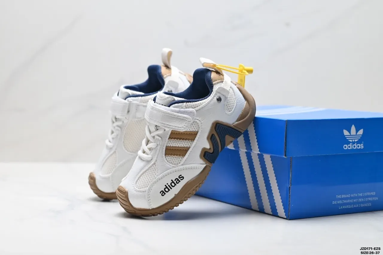 Adidas Crianças Branco Rosa Cinza Velcro Alça Tênis 8