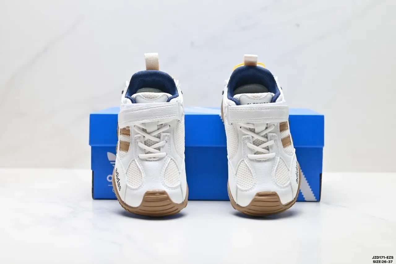 Adidas Crianças Branco Rosa Cinza Velcro Alça Tênis 10