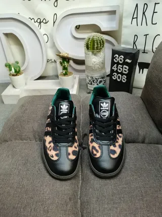 Adidas Multicolor Black Leopard-Print Upper Three-Stripe Side Panels Lifestyle Sneakers 10
