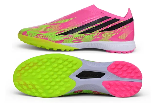 Adidas rose et vert collet à ajustement chaussette overlay de cage synthétique terrain de football chaussures 16