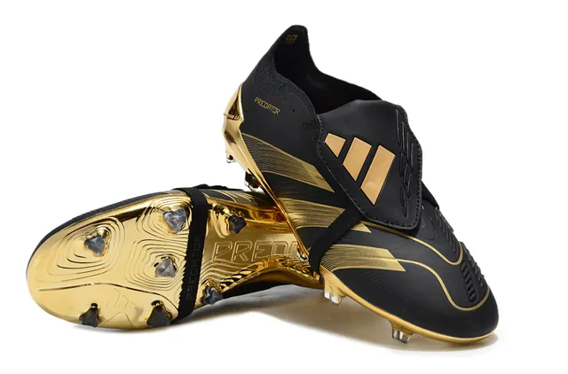 Adidas Predator Noir et Or Métallique Terrain ferme Chaussures de football 3