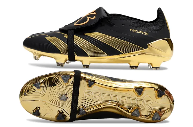 Adidas Predator Noir et Or Métallique Terrain ferme Chaussures de football 5