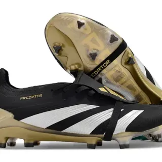 Adidas Predator Black Gold Low-Cut Molded FG Studs Zapatos de Fútbol Tierra Firme