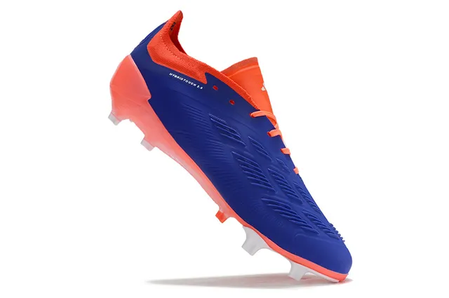 Adidas Predator Blue Orange 低帮袜套式鞋面不对称系带覆盖硬地足球鞋 3