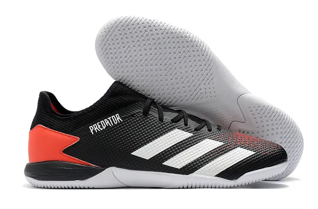 Adidas Predator Vert Noir Haut en Maille Perforé Semelle en Caoutchouc Outsole Chaussures de Football Indoor 2