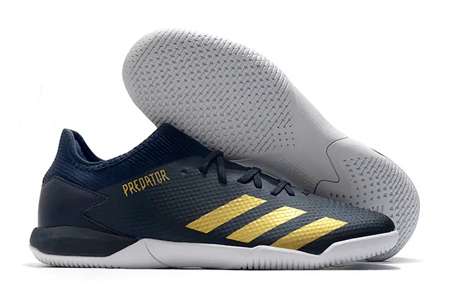 Adidas Predator Vert Noir Haut en Maille Perforé Semelle en Caoutchouc Outsole Chaussures de Football Indoor 11