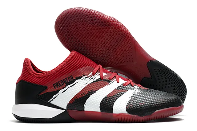Adidas Predator Vert Noir Haut en Maille Perforé Semelle en Caoutchouc Outsole Chaussures de Football Indoor 15