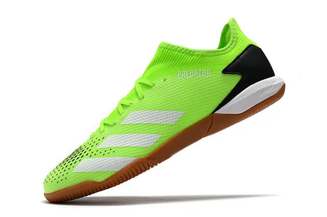 Adidas Predator Vert Noir Haut en Maille Perforé Semelle en Caoutchouc Outsole Chaussures de Football Indoor 24