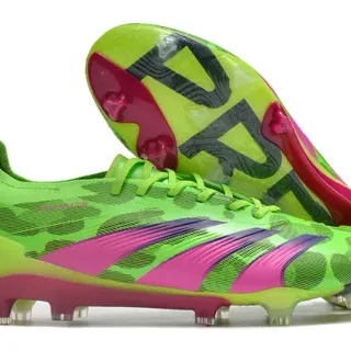 Adidas Predator Vert Rose Néon Lime Upper Synthétique Ground Ferme Chaussures de Football