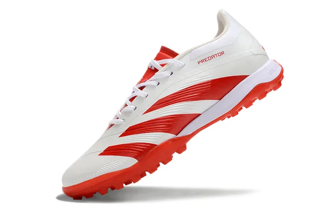 Adidas Predator White and Red Turf Soccer Shoes 3