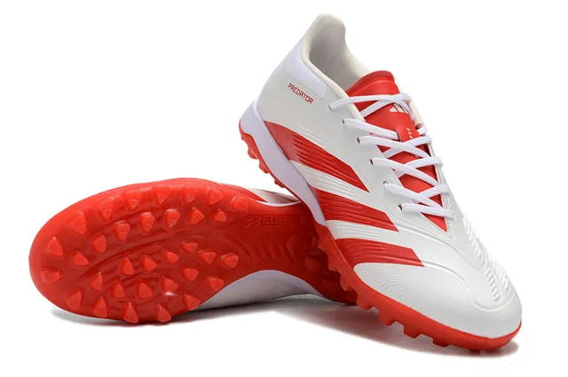 Adidas Predator White and Red Turf Soccer Shoes 4