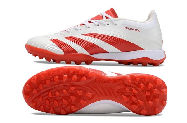 Adidas Predator White and Red Turf Soccer Shoes 6