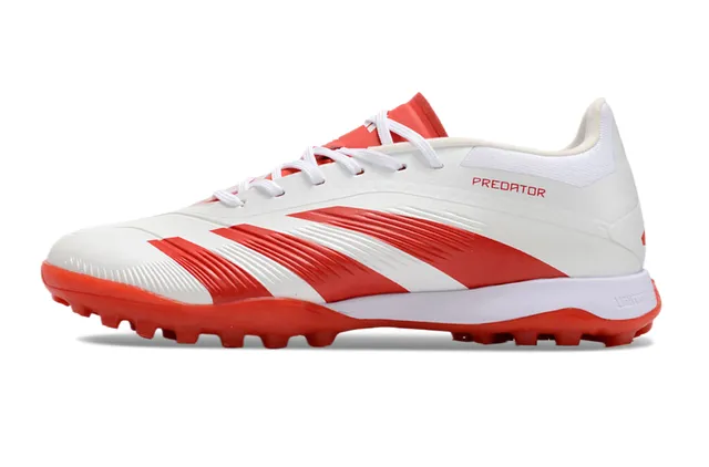 Adidas Predator White and Red Turf Soccer Shoes 7
