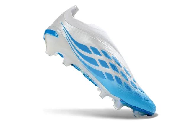 Adidas Predator सफेद नीला मोजा फिट कॉलर इंद्रधनुषीय एड़ी काउंटर फर्म ग्राउंड फुटबॉल जूते 2