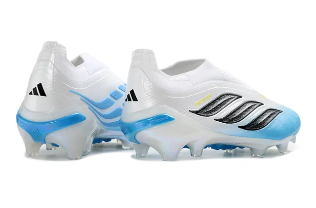 Adidas Predator सफेद नीला मोजा फिट कॉलर इंद्रधनुषीय एड़ी काउंटर फर्म ग्राउंड फुटबॉल जूते 5