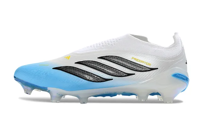 Adidas Predator सफेद नीला मोजा फिट कॉलर इंद्रधनुषीय एड़ी काउंटर फर्म ग्राउंड फुटबॉल जूते 7