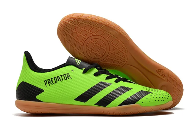 Adidas Predator Blanco Naranja Zapatos de Fútbol Indoor Sintético Malla Superior Bajo 4