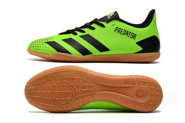 Adidas Predator Blanco Naranja Zapatos de Fútbol Indoor Sintético Malla Superior Bajo 5