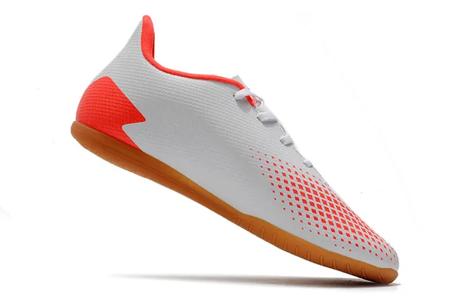 Adidas Predator Blanco Naranja Zapatos de Fútbol Indoor Sintético Malla Superior Bajo 12