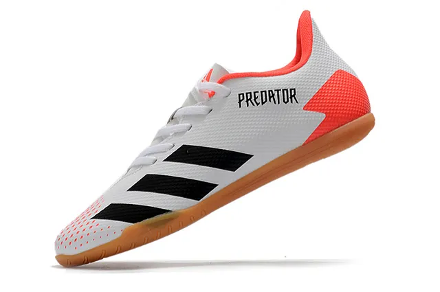 Adidas Predator Blanco Naranja Zapatos de Fútbol Indoor Sintético Malla Superior Bajo 13
