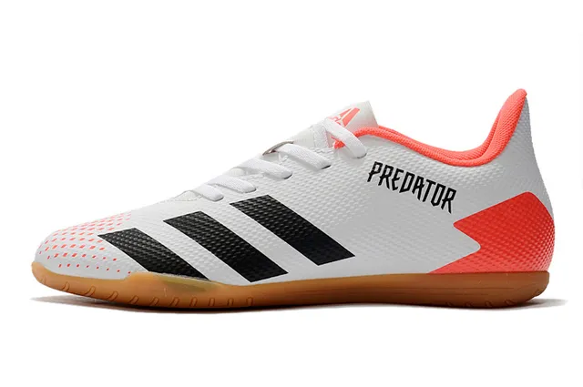Adidas Predator Blanco Naranja Zapatos de Fútbol Indoor Sintético Malla Superior Bajo 14