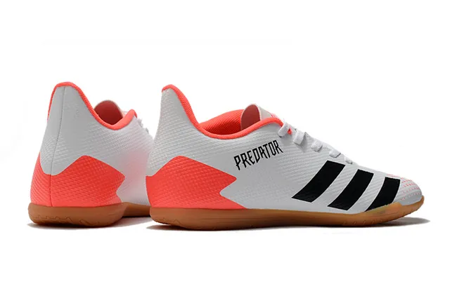 Adidas Predator Blanco Naranja Zapatos de Fútbol Indoor Sintético Malla Superior Bajo 16