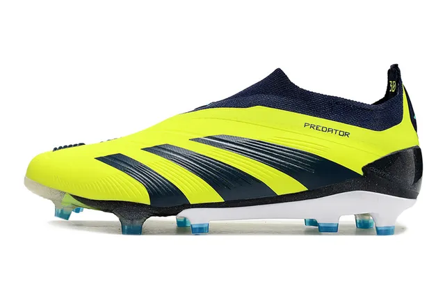 Adidas Predator पीला नेवी नियोन और सॉक-फिट अपर फर्म-ग्राउंड सोकर जूते 3
