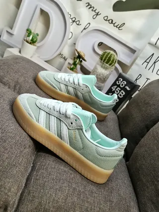 Adidas Samba Chaussures Lifestyle en Daim Vert Menthe 7